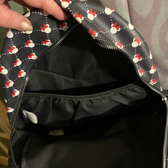 Official Disney Parks Minnie Mouse Polka Dot Bow Mini Vegan Leather Backpack Bag - Picture 7 of 10